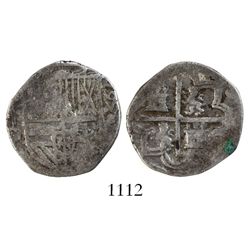 Segovia, Spain, cob 1 real, (15)95, date to right, assayer I to left, rare.