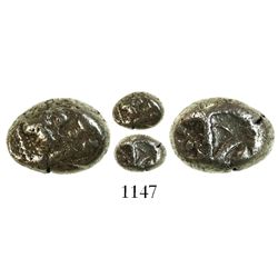 Lydian Kingdom, electrum hecte (1/6 stater), Alyattes, 5th to 6th century BC, Sardes mint.