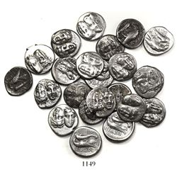Large lot of 23 Moesia, Istros, AR drachms, ca. 400-350 BC.