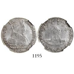 Potosi, Bolivia, 2 soles, 1830JL, encapsulated NGC AU details / surface hairlines.