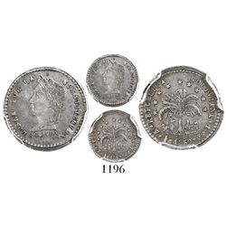 Potosi, Bolivia, 1/2 sol, 1859FJ, "BOLIVRA" error, encapsulated PCGS genuine / damage / AU details, 
