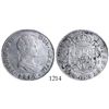 Image 1 : Santiago, Chile, bust 8 reales, Ferdinand VII, 1814FJ, encapsulated PCGS genuine / cleaning / AU det