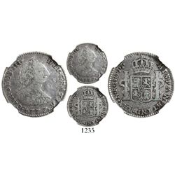 Bogota, Colombia, bust 1 real, Charles III, 1777JJ, variety with J-dot-J and N-dot-R, encapsulated N