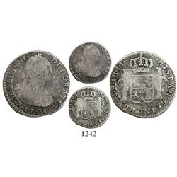 Bogota, Colombia, bust 1 real, Charles IV, 1798JJ, scarce.