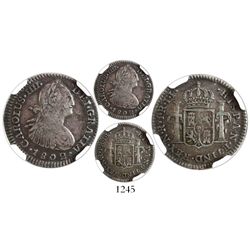 Bogota, Colombia, bust 1 real, Charles IV, 1802JJ, encapsulated NGC VF 20, ex-Ortiz Murias.