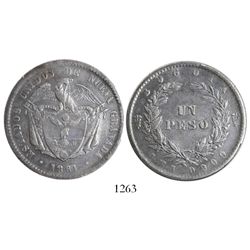 Bogota, Colombia, 1 peso, 1861.