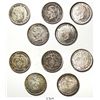 Image 1 : Lot of 5 Colombian 50 centavos / 5 decimos, various mints and dates (Bogota: 1872, 1874 denomination