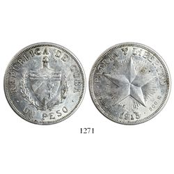 Cuba, "star" peso, 1915.