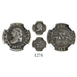 Quito, Ecuador, 1/4 real, 1852GJ, encapsulated NGC VF 30.