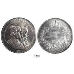 Saxony-Albertine (German States), 2 thaler, 1872-B, Anniversary issue, encapsulated PCGS MS63.