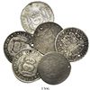 Image 1 : Lot of 6 Guatemala pillar 4 reales, Ferdinand VI and Charles III, various dates (1755J, 1756J, 1759P