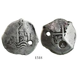 Guatemala (Central American Republic), 8 reales, sun-over-mountains countermark (Type II, 1839) on a