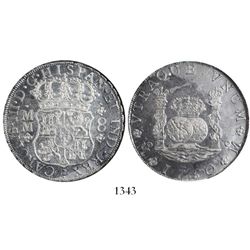 Mexico City, Mexico, pillar 8 reales, Charles III, 1760MM, encapsulated NGC AU 55.
