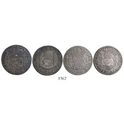 Lot of 2 Mexico City, Mexico, pillar 2 reales: Ferdinand VI, 1747M, and Charles III, 1765M.