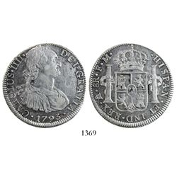 Mexico City, Mexico, bust 8 reales, Charles IV, 1793FM.