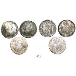 Lot of 3 Mexico City, Mexico, bust 8 reales, Charles IV, as follows: 1804TH and 1805TH (2).