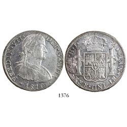 Mexico City, Mexico, bust 8 reales, Ferdinand VII transitional ("armored" bust), 1810HJ.