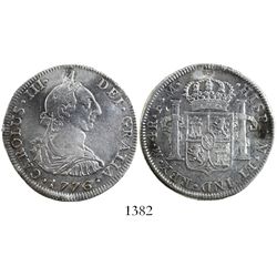 Mexico City, Mexico, bust 4 reales, Charles III, 1776FM, popular date.