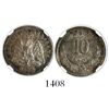 Image 1 : Hermosillo, Mexico, 10 centavos, 1882A, encapsulated NGC AU 58.