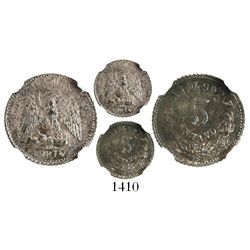 Alamos, Mexico, 5 centavos, 1874DL, encapsulated NGC MS 62.