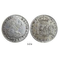 Lima, Peru, bust 8 reales, Charles III, 1786MI.