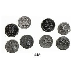 Lot of 4 Lima, Peru, 1/4R: 1796, 1797, 1798 and 1801.