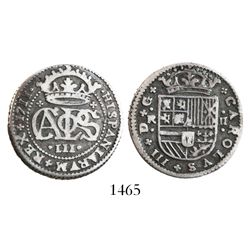 Barcelona, Spain, milled 2 reales, Charles III Pretender, 1711.