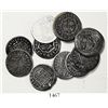 Image 1 : Lot of 12 Spanish milled 1R "half pistareens," Philip III through Ferdinand VI, various mints and da