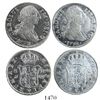 Image 1 : Lot of 2 Seville, Spain, bust 2 reales, Charles III: 1778CF and 1788C.