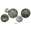 Image 1 : Mixed lot of 5 Spanish, Spanish colonial and Spanish Netherlands silver minors, 1600s to 1800s.