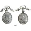Image 1 : Lot of 2 Ecuador silver uniface oval medals, ca. 1820-22 (Ecuadorian War of Independence), with hang