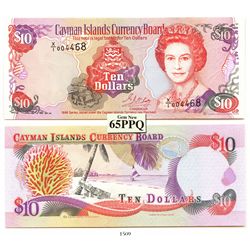 Cayman Islands Currency Board, ten dollars, 1996 experimental paper (X/1 note), encapsulated PCGS Ge