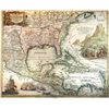Image 1 : Large copper-engraved German map of Mexico, Florida and the Caribbean entitled "Regni Mexicani Seu N