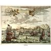 Image 1 : Dutch copperplate engraving "De Stadt St. Martin," depicting Admiral Martyn Thytzoon's 16-ship Dutch