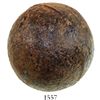 Image 1 : Iron cannonball (12 pounder) from Fort Ticonderoga, New York, probably English, French and Indian Wa