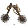 Image 1 : Spanish colonial brass espuelas (spurs) with steel rowels and rawhide straps, late 1700s to early 18