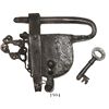 Image 1 : Iron padlock with key, Spanish colonial (late 1600s to early 1700s), found in Lima, Peru.