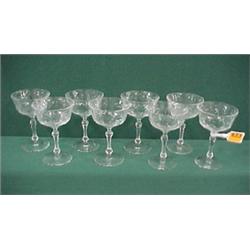 Eight 5 1/2"Crystal Champagne Glasses...