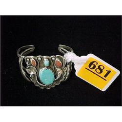 Turquoise & Coral Indian Bracelet...