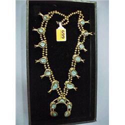 Gold Tone Squash Blossom Necklace...