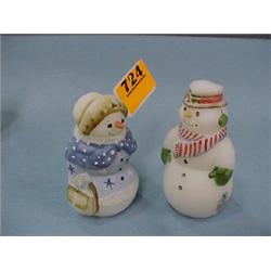 4" Fenton Snowman Couple...