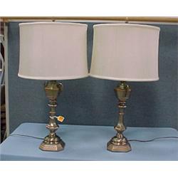 Pair of 31" Copper Burnished Lamps...