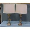 Image 1 : Pair of 31" Copper Burnished Lamps...