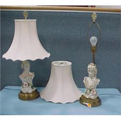 Pair of 31" Porcelain Figural Lamps...