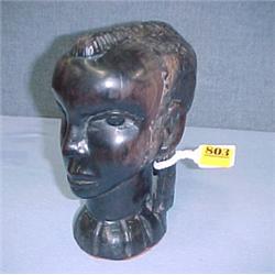 9" Carved African Bust...