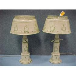 Pair of Tole Painted Table Lamps...