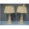 Image 1 : Pair of Tole Painted Table Lamps...