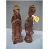 Image 1 : Two 12" Carved Wooden Figurines...