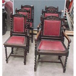 Six Oak Jacobean Style Chairs...