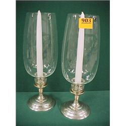 Pair of 13" Sterling Candle Lamps...